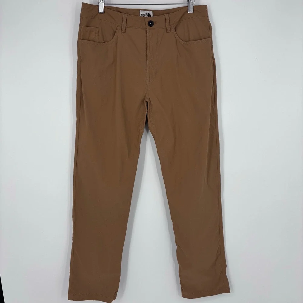 The North Face Sprag 5 Pocket Pants Mens 32x31 Brown Hiking Outdoor Performance